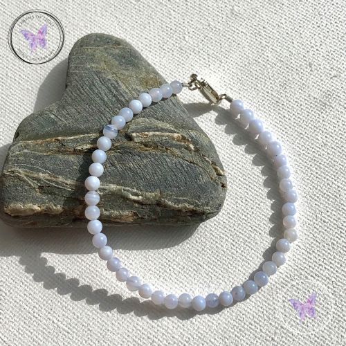 Blue Lace Agate Beaded Bracelet